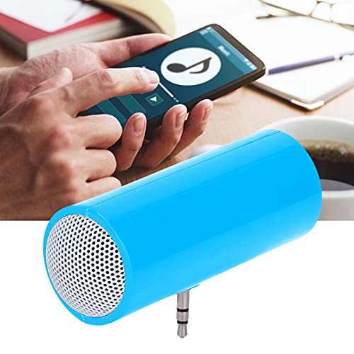 Image of 3.5mm Jack Stereo Mini Speaker, Portable Wireless Plug in Speaker with Clear Strong Sound, for Smartphones Tablets Laptops PCs MP3 MP4 (Blue)