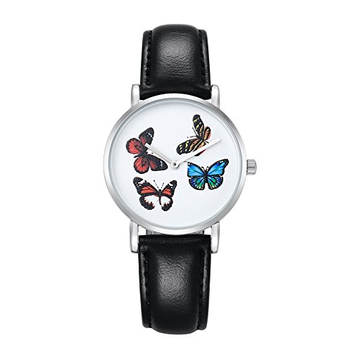 LULI 6812 Stave Dial Alloy Flatware Case Relojes de Cuarzo para Mujer de Moda con Banda de Cuero PU (SKU : Wa0731a)