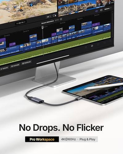 Image of INIU USB C to HDMI Adapter, Original HDMI Certified with Smart Diagnostic LED, 4K@60Hz Type C for MacBook Neo, iMac Laptop, iPad iPhone Samsung Steam Deck Gaming Monitor etc(For Thunderbolt 3 /4 Ports)