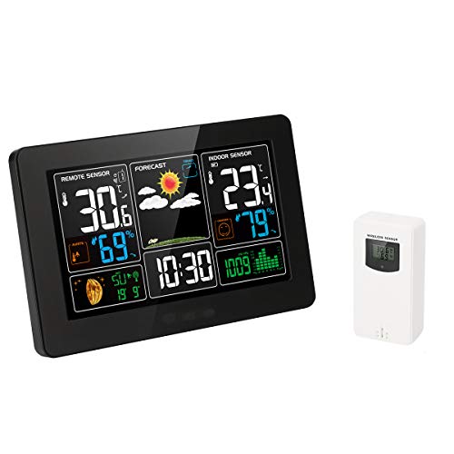 Große Farbe Funk-Wetterstation, Digital-Wecker, Temperatur-Alarm, Schreibtisch/Wanduhr