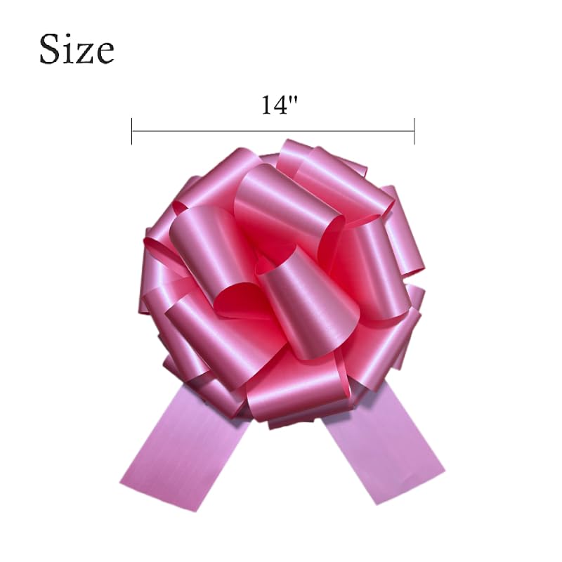 Image of 14 Inch Big Pink Bow for Gift,1Pcs Large Pull Bow Big Bow,Great Gift Bows for appliances,Bikes,Table Decorations and Party Events (Matte-Peachy Pink)