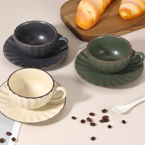 Taza de Espresso Vintage Artesanal de Cerámica Beige 230 ml miniatura 5