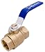 3/4" Brass Ball Valve - Full Port 600WOG for Water, Oil, and Gas with Blue Handle