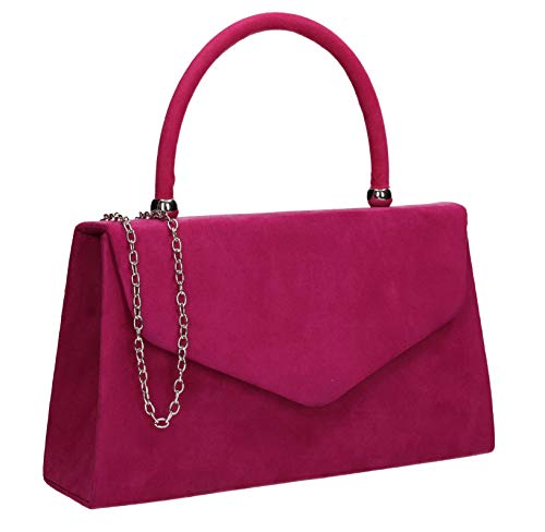 SwankySwans Kendall Pochette en daim pour femme, fuchsia, Taille unique