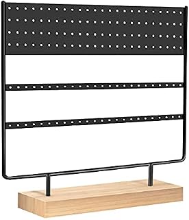 Discoball Earring Holder Stand & Ear Stud Holder,Earring Holder Stand For Studs  3 Tier Tabletop Earrings Display Stand & 3 Tier Tabletop Ear Stud Display Stand (144 Holes) (Black)