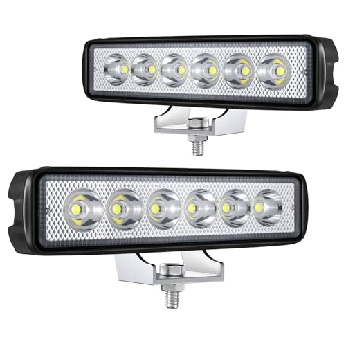Fxlpower 2 Piezas 18W Luz de Marcha Atrás 12V Faros de Trabajo LED, Impermeable IP65 Barra led para Coche, Escalones de un camión, Camioneta, Tractor, 4x4, Motos