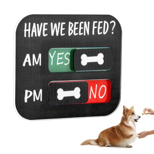 Vornetil Pet Feeding Reminder, AM/PM Pet Feeding Tracker with Have We Been Fed, Magnets Yes/No Fed Slider Sign with Pets Tracker for Fridge, Prevent Overfeeding&Track Meals Effortlessly