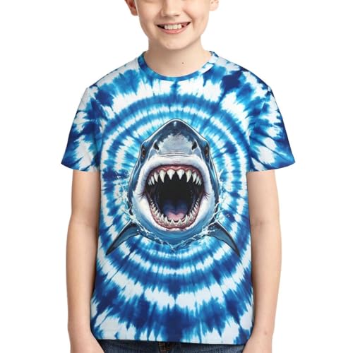 Image of Big Kids Tie Dye Shirt for Boys Girls Short Sleeve Hippie Tshirt Senior Tee