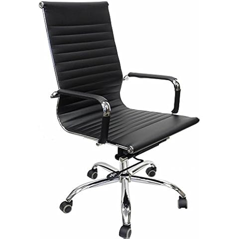 Homessity Desk Ergonomic Office Chair Leather High Back Executive Computer, Black Cover