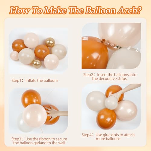 Image of Fall Balloon Arch Garland Kit with Burnt Orange Balloons