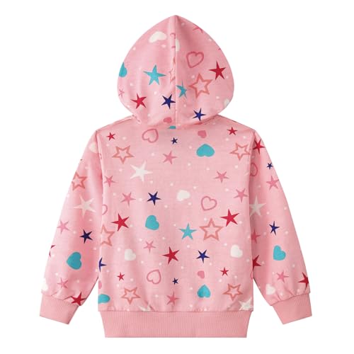 Smazero Girls Hoodie Kids Zip Up Unicorn Jumper Zipper Hooded Sweatshirt Toddler Long Sleeve Christmas Hoody Tops for Girls 3-8 Years Pink - Image 2