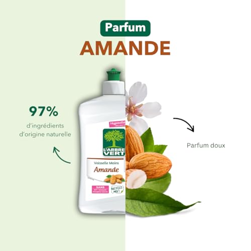 Liquide Vaisselle Amande Hypoallergénique Peaux Sensibles Ecologique 'arbre Le Flacon De 500ml - vue 9