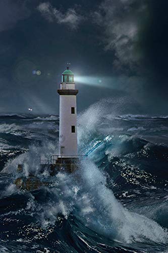 1art1 Phares Posters XXL Phare dans La Tempête Au Clair De Lune Affiche 120x80 cm