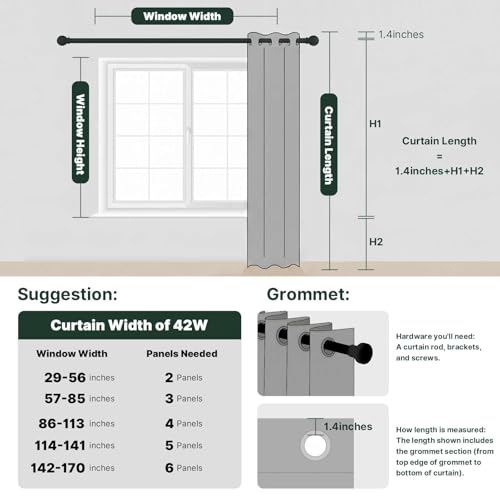 Image of H.VERSAILTEX Primitive Linen Curtains 100% Blackout Curtain Drapes Burlap Fabric Curtains with White Thermal Insulated Liner, Grommet Top Drapes Living Room /Bedroom (2 Panels, 42 x 54 Inch, Ivory)