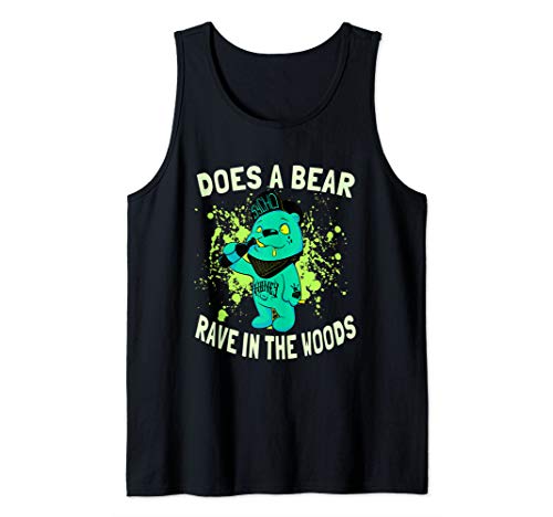 EDM Techno Rave Bear Design Dance Rave Music Festival Tank Top