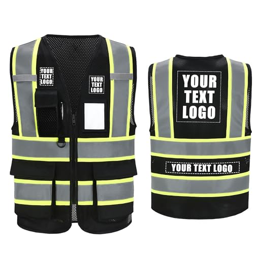 Image of A-SAFETY Mesh High Vis Vest, Reflective Construction Vest with Pockets