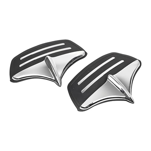 Image of Metal Rear Wheel Mud Flaps Fender Guards Accents Trim for Harley Tri-Glide Ultra Classics FLHTCUTG 2011-2023 and FLHXXX Street Glide Trikes 2011, #02 Chrome+Black