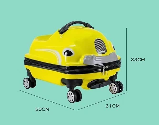 18-Inch Children's Riding Suitcase Portable Universal Wheel Luggage Waterproof Unisex Boy Girl Trolley Case(Color:red), Size2