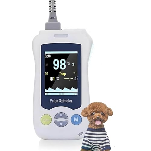oiakus Pulsioxímetro Portátil De Mano, Monitor De Pulso para Mascotas, Pantalla De 2,4 Pulgadas, Medidor De Oxígeno De Lectura Rápida Y Precisa De Spo2, para Gatos, Perros Y Animales Pequeños