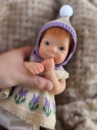 Muñeca Bebé Reborn Silicona 26 cm, cuerpo completo miniatura 5