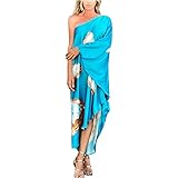ZIPSAK Women One Shoulder Dress Chiffon Beach Floarl Print Long Maxi Dresses Coverups Kaftan Casual...
