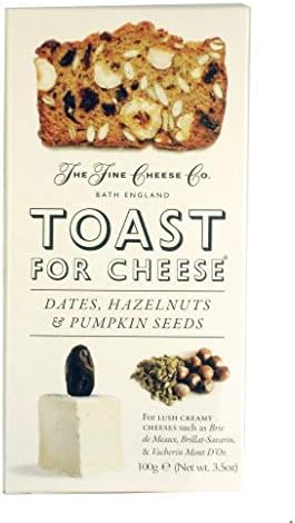 Dates, Hazelnuts and Pumpkin Seeds Toasts 100g. The Fine Cheese Co. 6un.