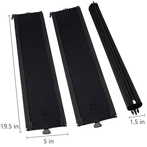 Zipper Wrap Cable Management Sleeves (4 Pack) Wire Hider Organizer Elastic Cover with 10 Tie, Office/Home TV PC Power/USB Electric Cord Protector (Black)