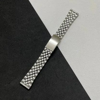 Image of LUBA Jubilee Watch Strap, Stainless Steel Bracelet, Double Lock Buckle, Screw Link Design (18MM)