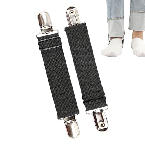 Genérico para pantalones – 2 piezas ajustables pinzas de pinza – Tirantes antideslizantes unisex para botas – senderismo, motociclismo camping