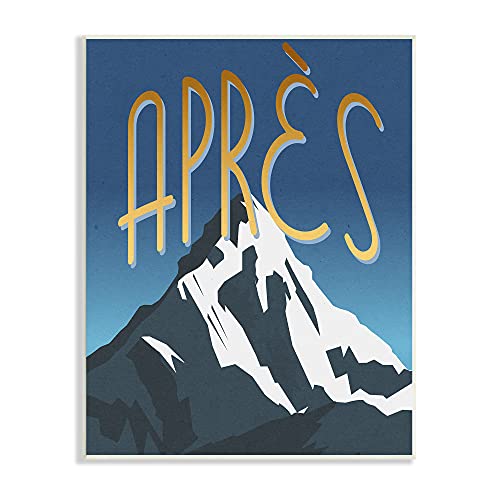 Image of 'Apres Mountain Ski Sport Winter Landmark Blue'| Wall Plaque Art | Stupell Industries | 10 x 15 Inches, Easy to Hang and Sturdy, Made in USA, by Lil' Rue