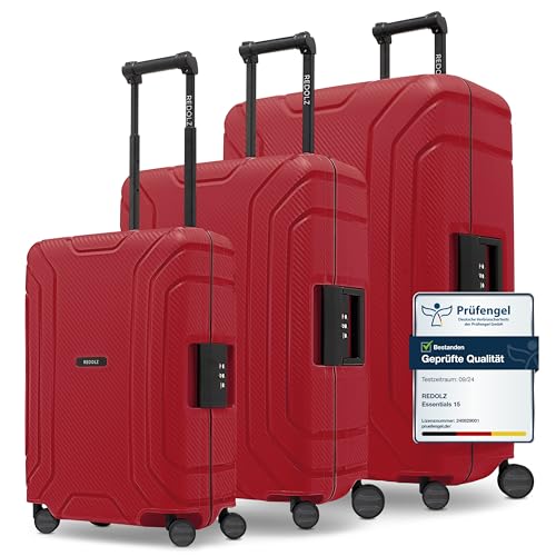 Set de 3 valises REDOLZ sans fermeture éclair bagages sécurisés fermeture 3 points serrure TSA