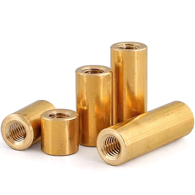 Round Connector Nuts, Brass Extend Long Lengthen Round Coupling Nut M6-M12 Length 5mm~100mm Sleeve Tubular Joint Sleeve(M8x15x13mm 2Pcs)
