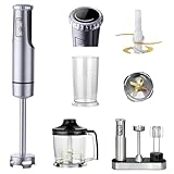 KB ELEMENTS Stabmixer - 800 Watt Voll Kupfer Motor, Elektrischer Stabmixer mit 8 stufenlosen Geschwindigkeiten, Titan Klingen, Edehlstahl