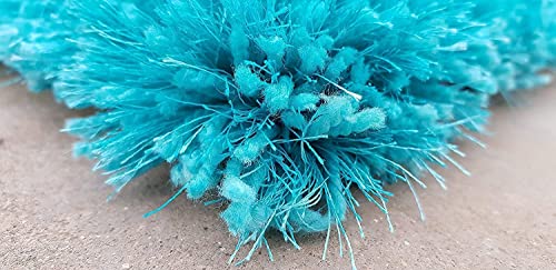 Image of Hand Woven Plain Shagg Collection with 2 Inch Pile Height Carpet for Living Room Size 8x11 Feet Coular Sky Blue