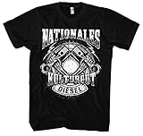 Kulturgut Diesel Männer und Herren T-Shirt | Hubraum Benzin Auto Motor V8 Mechaniker (XXL, Schwarz)