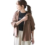 [ニッセン] 大きいサイズ 【ドライワッシャー】 フード付シャツ(吸汗速乾) モカ 10L