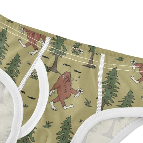 Boys' Exclusive Briefs Toddler Underwear 95% Combed Cotton Boxerbriefs 2T Bigfoot in Forest Pattern 564