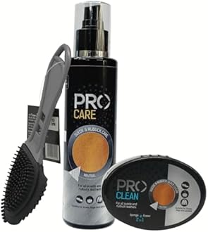 PRO Suede Champion Kit | Spray Polish for Suede & Nubuck Shoes | Includes Suede Brush & 2-in-1 Sponge Cleaner, 180 ML Neutral