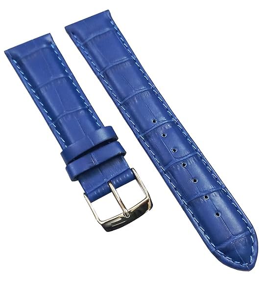 Image of 18mm 20mm 22mm 24mm 26mm 28mm 30mm 32mm Genuine Leather Black Brown Light Brown Blue Silver Rose Yellow Golden Silver Buckle Clasp Watch Band Strap for Men and Women