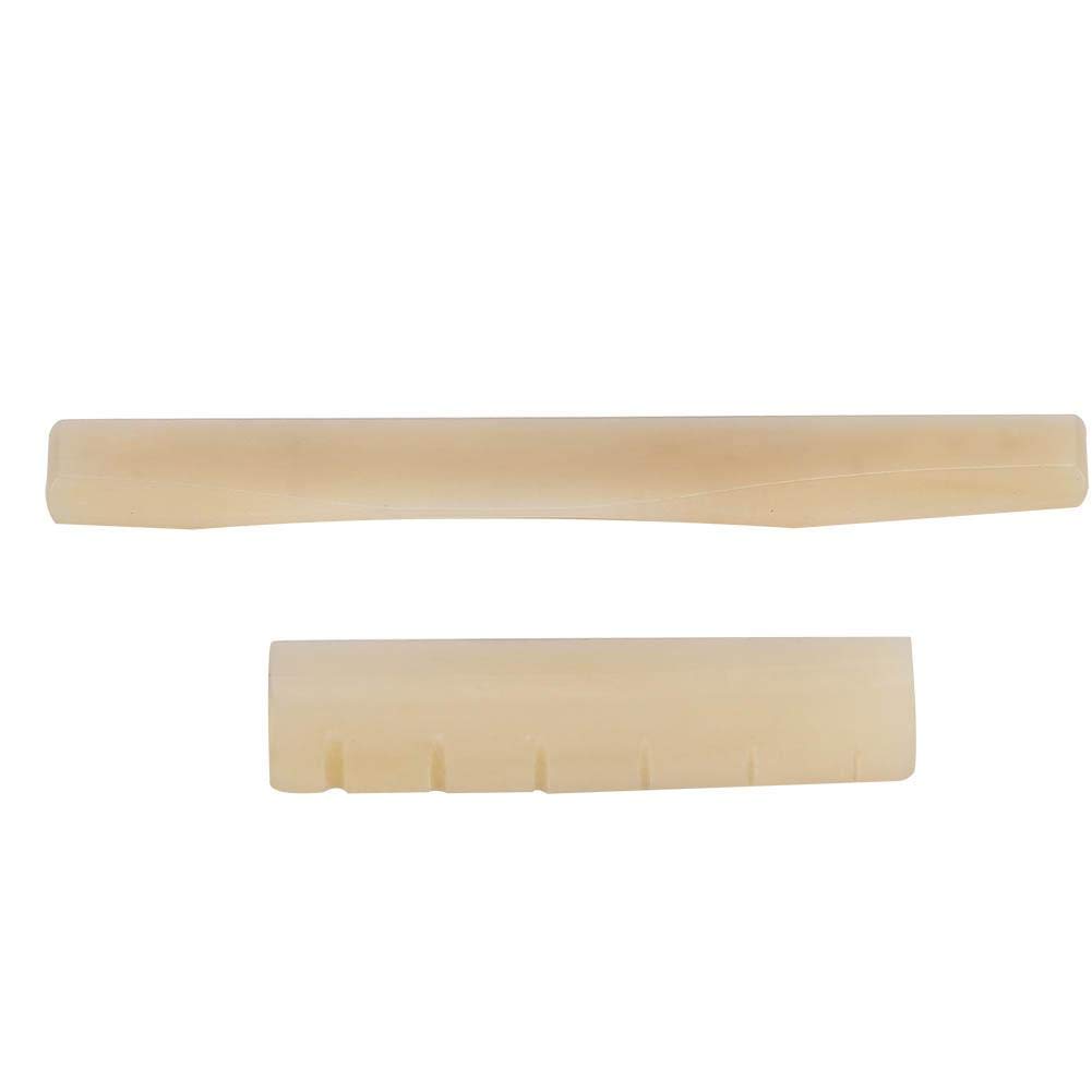 koulateGreenten 12 String Saddle Nut Cattle Bone Slotted for Acoustic Guitar Replacement Repair (2#)
