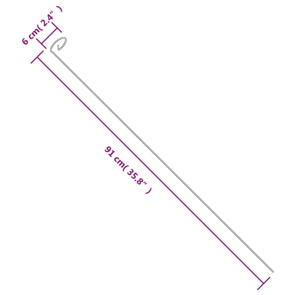 Garten-Pflanzstäbe, 20 Stück, dunkelgrün, 91 cm, Stahl, Anzugmöbel