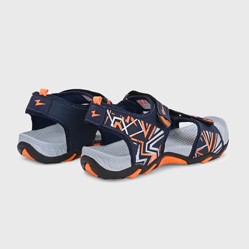 Image of Centrino Men's Phylon Sandals |Adjustable Velcro Strap Athletic Sandals |Geometric Wave Pattern Open Toe|Durable Rubber Sole Outdoor Water Sandals for Summer Beach Hiking Walking & Casual Wear (9352)