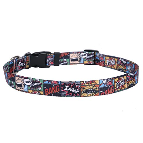Image of Yellow Dog Design Vintage Comic Strip Dog Collar - Size Small 10 inch - 14 inch