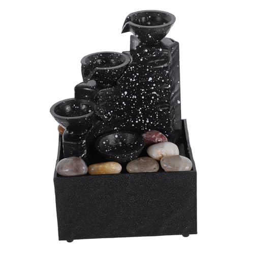 Luxshiny Fuente De Mesa Decorativa Cascada De Escritorio, Tamaño Mediano, Plástico, Ambiente Relajante, para Hogar y Oficina, Adorno Paisajismo De Mesa