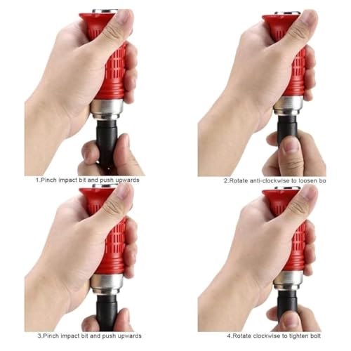 Image of Inditrust Impact Screwdriver With Chrome Vandium Steel Bits And Handle Multi-Functional Portable Screw Driver Tool Machine For Nut Bolt Opening Left /Right rotation (WITH 6 BITS)