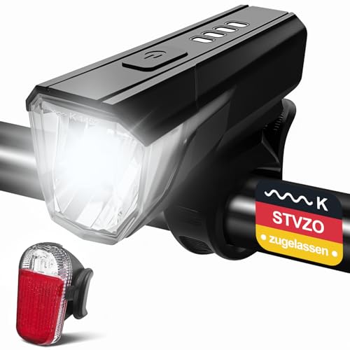 LED Fahrradlicht Set, StVZO Zugelassen Fahrrad Licht USB Aufladbar