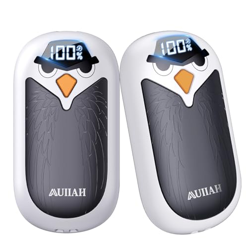Hand Warmers Rechargeable 2 Pack with LED Display,4 Heat Settings & Fast Heating,Portable Electric Hand Warmers for Camping,Hunting,Commuting,Gift for Men Women