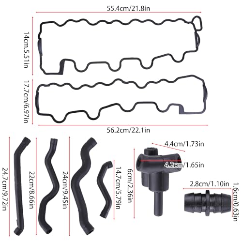 Image of Valve Cover Gaskets Set Compatible with Mercedes-Benz C280 C320 CL500 CLK320 CLK430 CLK500 ML350 ML500 R500 ML500 Replace 120180482, 1120180282, 1120180182, 1179901578