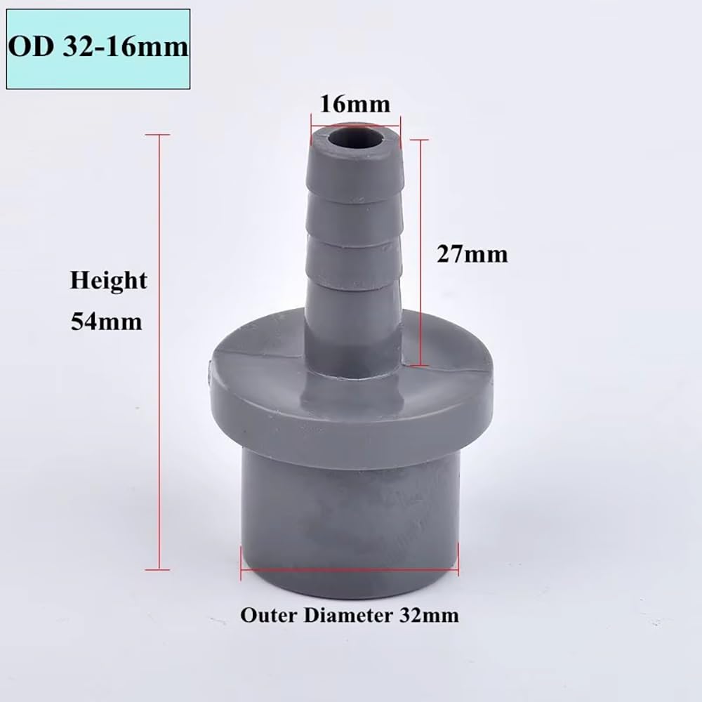 Conector Pagoda de PVC, Adaptador de Manguera de riego de jardín Plateado, diámetro Exterior de 20/25/32 mm, Compatible con mangueras de 5-25 mm.(20pcsx32mmx16mm)