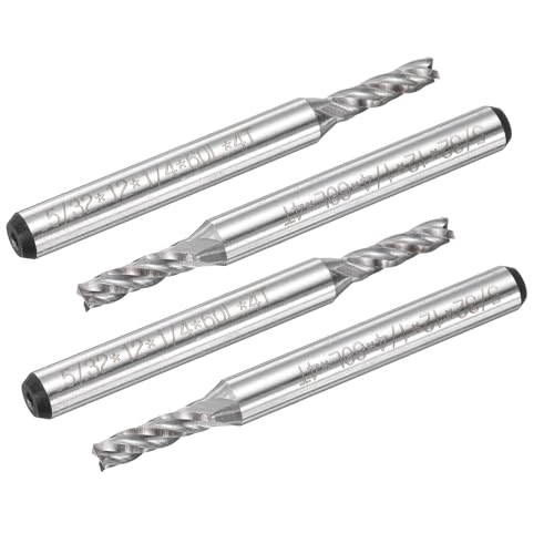Image of uxcell 4pcs HSS-AL 5 /32 inch Cutting Dia 1 /4 inch Shank 4 Flutes End Mill Milling Cutter Router Bits Upcut Spiral Milling Cutter Tool for Wood PVC MDF Engraving